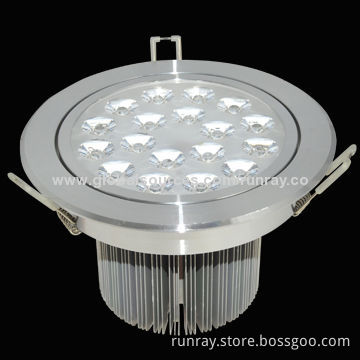 18W LED Downlight, 1,800lm, >0.95 LED Driver, 85-265V AC or 12-24V DC Input Voltage, CE Mark